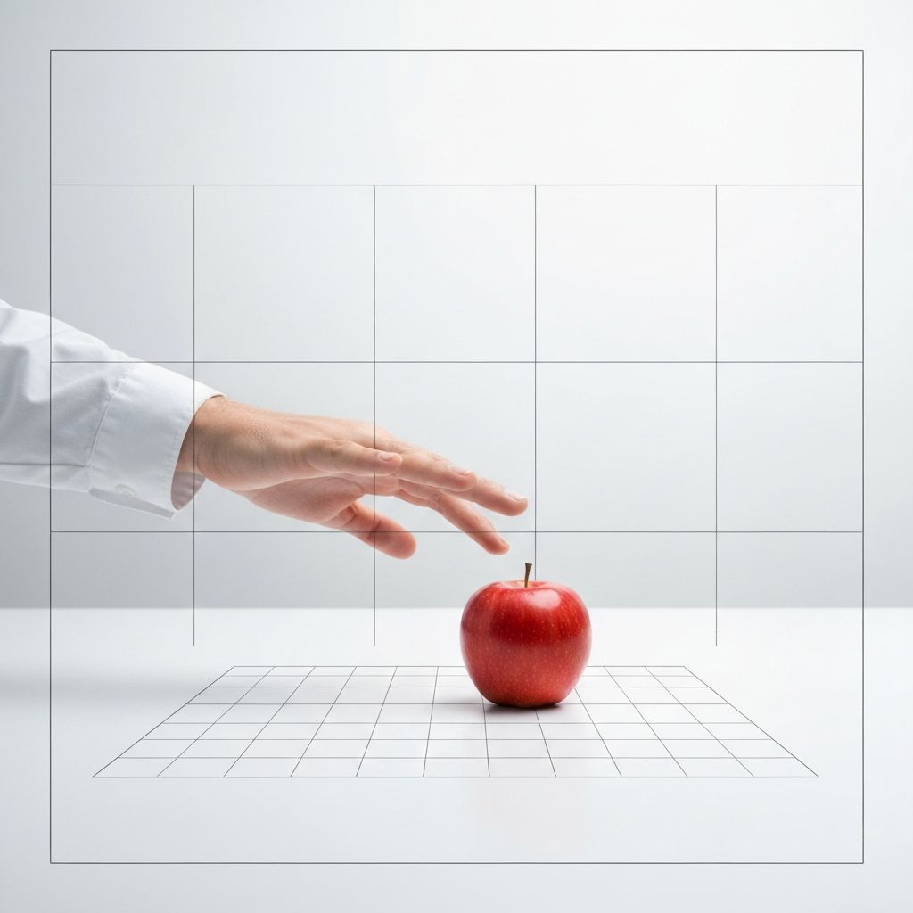 Minimalist food choice scene with environmental context highlighted